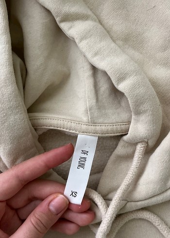 Bej Kapüşonlu Kadın Sweatshirt - Görsel 2