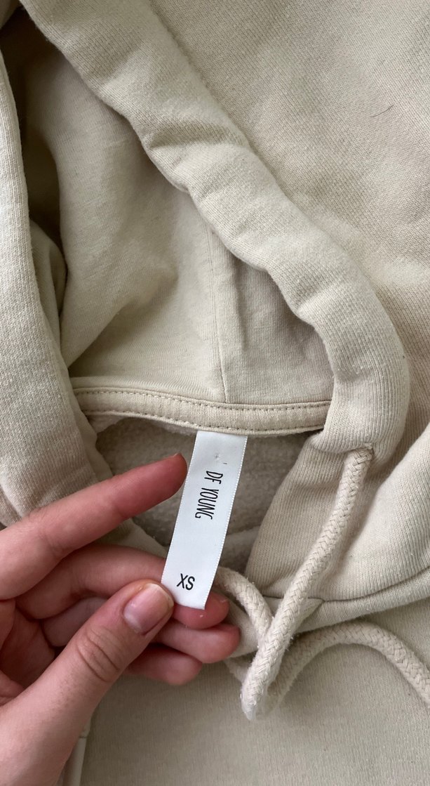 Bej Kapüşonlu Kadın Sweatshirt - Görsel 2