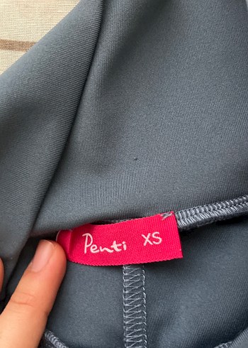 Drapeli Mavi Spor Kadın Taytı - Görsel 2