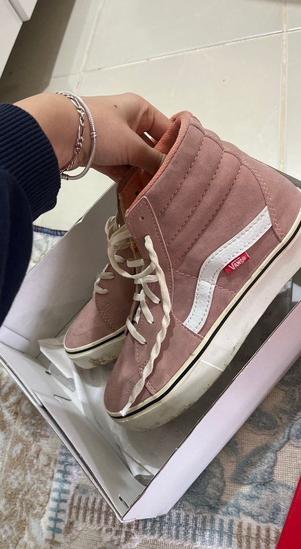 Pembe Süet Bağcıklı Stiletto Topuklu Kadın Spor Ayakkabı - Görsel 2