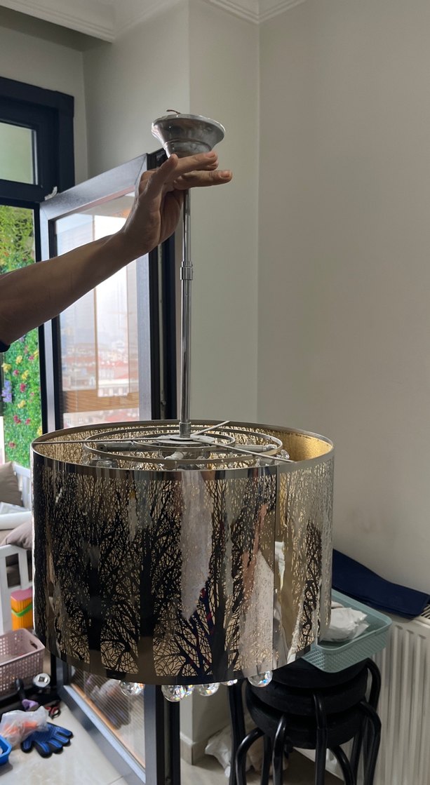 Parlak Altın Renkli Avize pazarlık vardır - Görsel 3