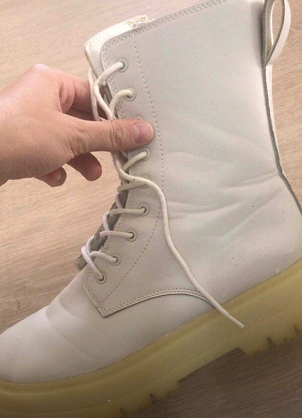 stradivarius/kadin beyaz bagcikli duz bilekte bot - Görsel 4