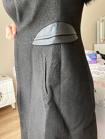 Orjinal kürklü deri detaylı kaban - Görsel 10