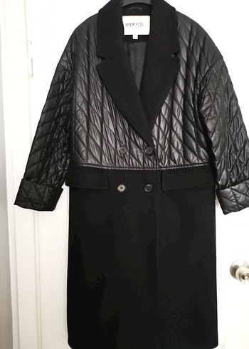 İPEKYOL Kapitone mix li Uzun Kadın Kaban - Görsel 2