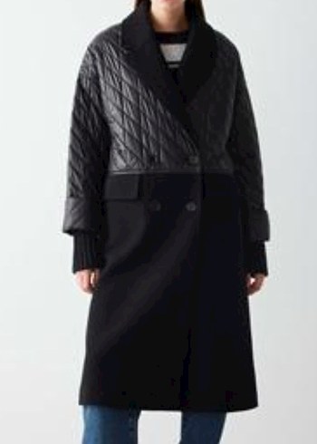 İPEKYOL Kapitone mix li Uzun Kadın Kaban - Görsel 8