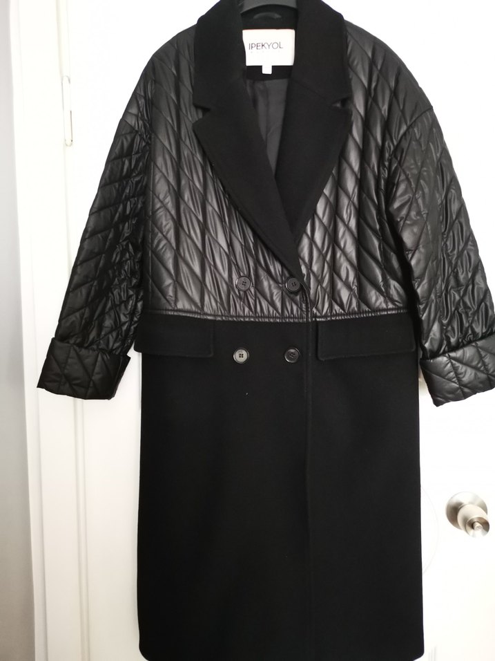 İPEKYOL Kapitone mix li Uzun Kadın Kaban - Görsel 2