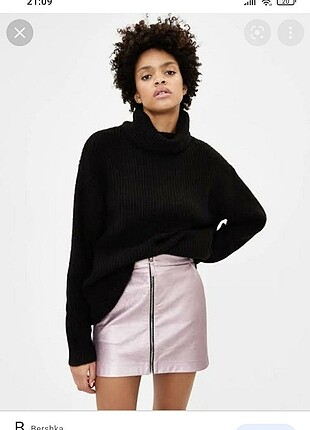 Bershka deri etek