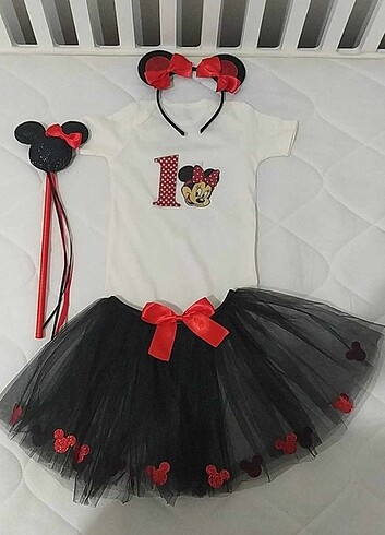 Minnie Mouse Doğum Günü Kıyafet Kostüm 