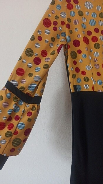 Tesettür elbise hardal sarısı rengi - Görsel 8