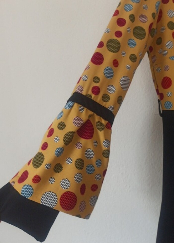 Tesettür elbise hardal sarısı rengi - Görsel 4