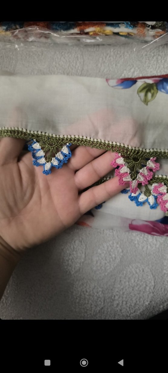 Dantel Detaylı Çok Renkli Bohem Kadın Şal - Görsel 3