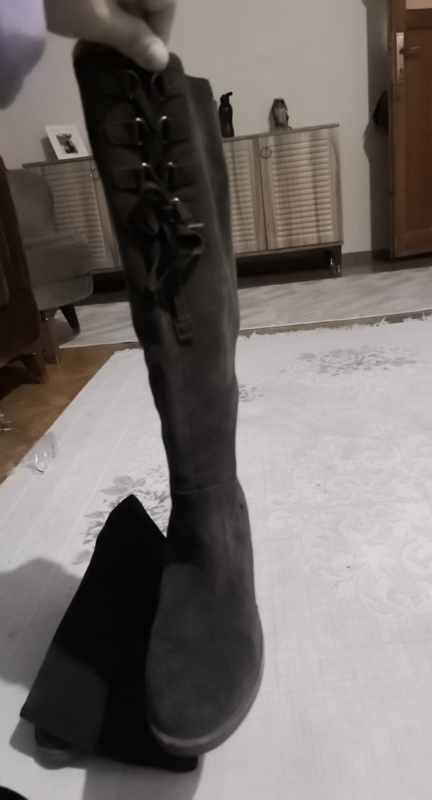 kahve Süet Tokalı Kadın Dizüstü Bot - Görsel 2