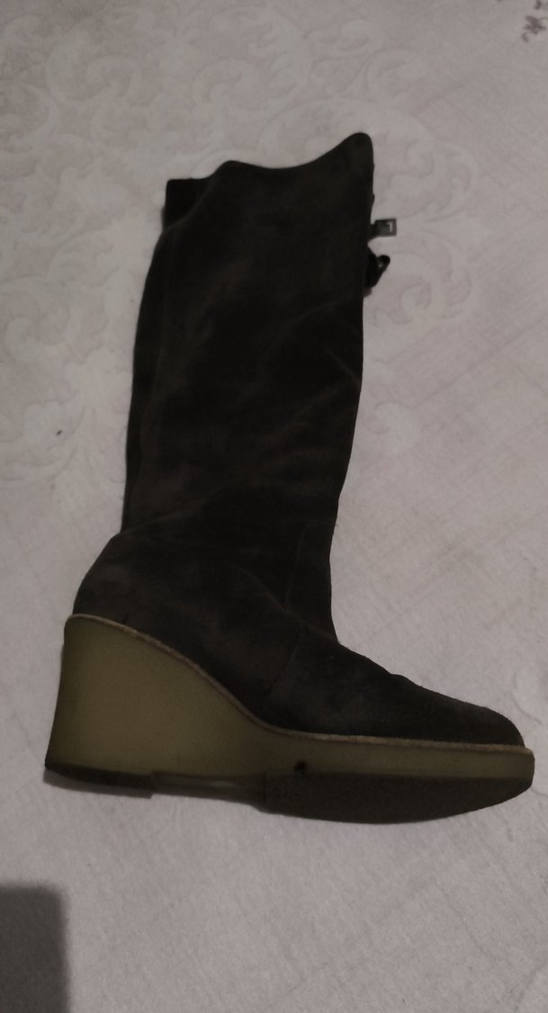 kahve Süet Tokalı Kadın Dizüstü Bot - Görsel 3