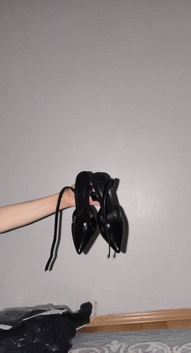 Siyah Stiletto Topuklu Kadın Ayakkabı - Görsel 2