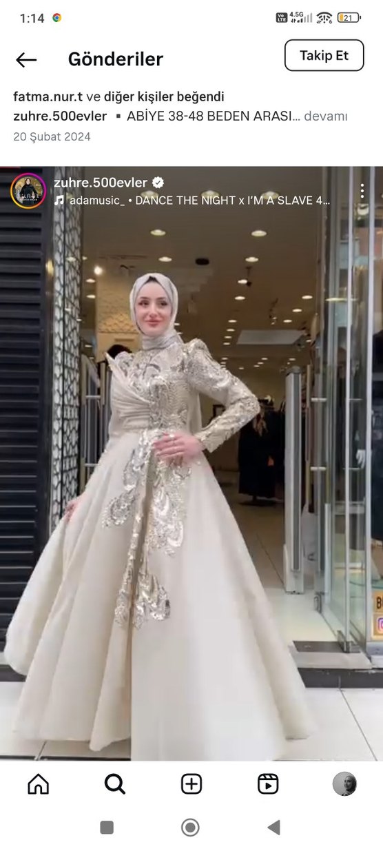 Uzun Kollu İşlemeli Beyaz Abiye Elbise - Görsel 2