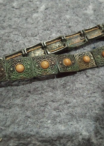 Bej Desenli Bohem Vintage Bileklik - Görsel 4