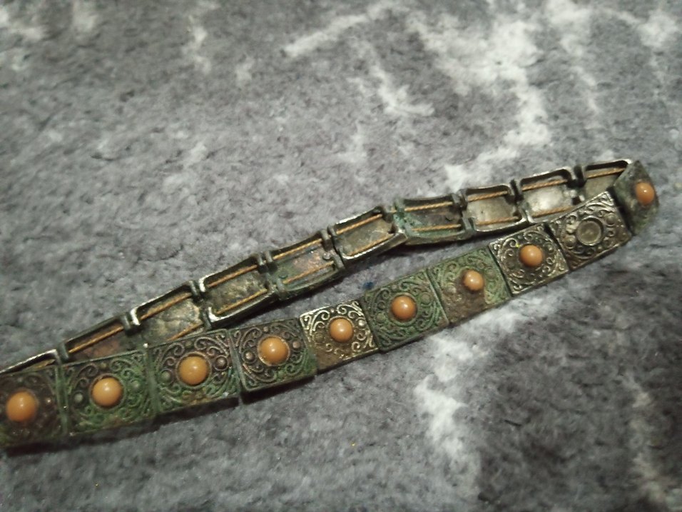 Bej Desenli Bohem Vintage Bileklik - Görsel 3