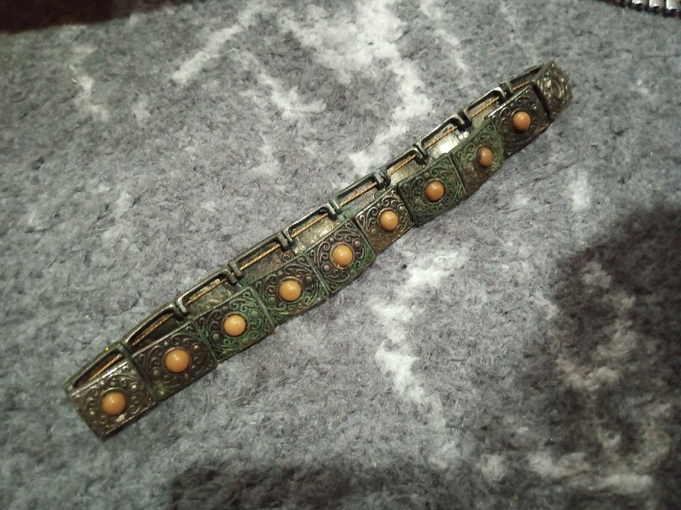 Bej Desenli Bohem Vintage Bileklik - Görsel 5