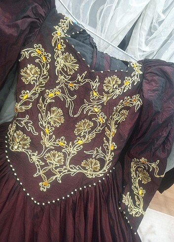 35 yıllık antika tafta karpuz kol elbise - Görsel 6