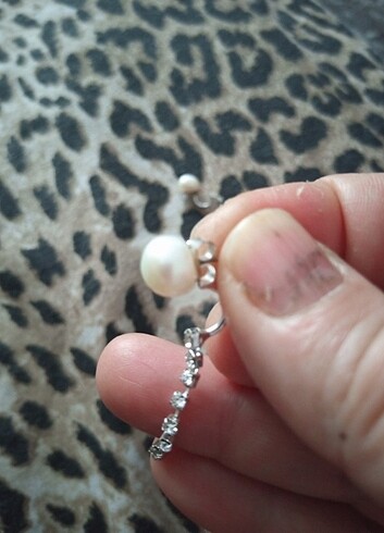 Gerçek İnci pirlanta taşlı küpe - Görsel 10