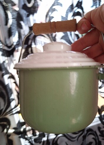 Antika emaye çinko mini bakraç - Görsel 2