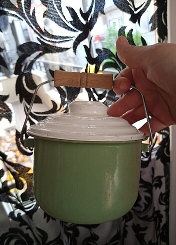 Antika emaye çinko mini bakraç - Görsel 3