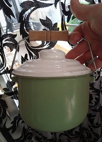 Antika emaye çinko mini bakraç - Görsel 5