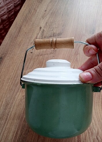 Antika emaye çinko mini bakraç - Görsel 7