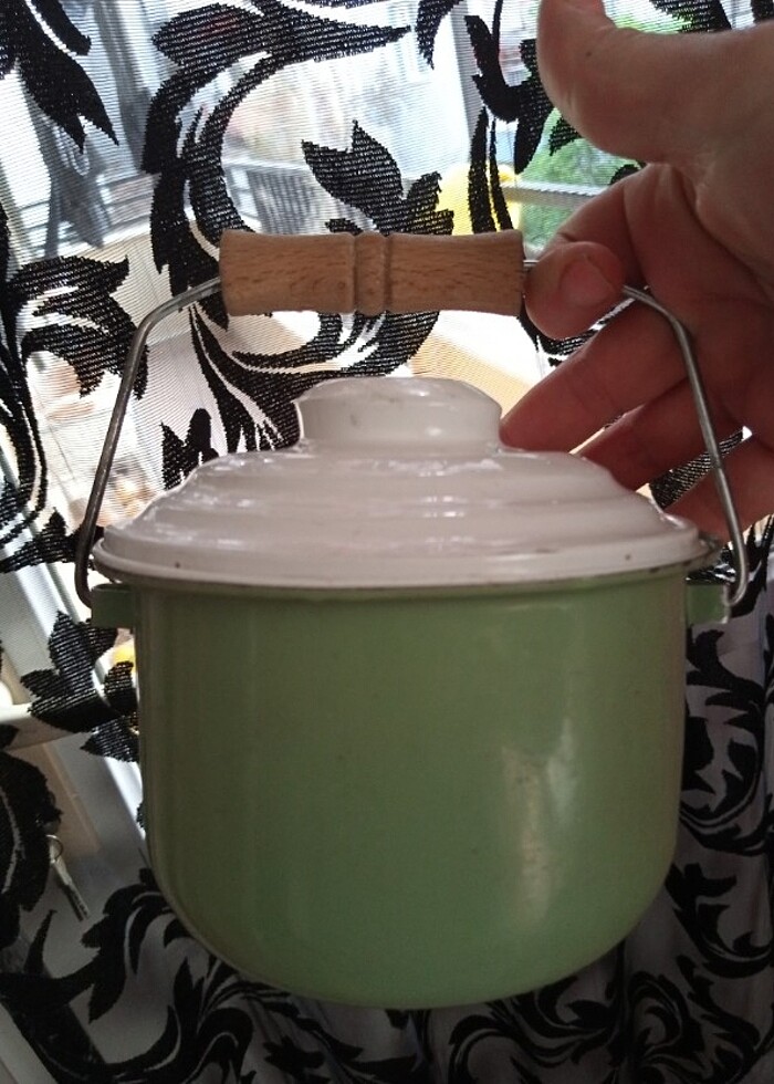 Antika emaye çinko mini bakraç  - Görsel 5