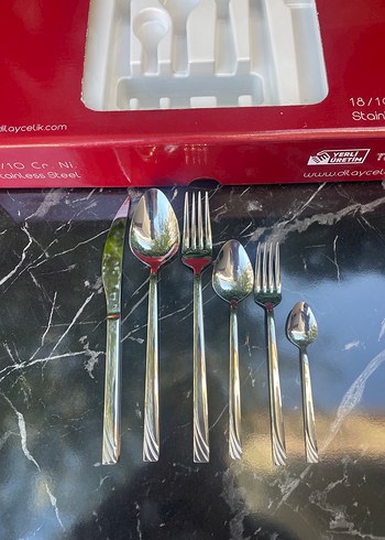 Beden gri Renk DİLAY Eslem Kaşık Çatal Bıçak Takımı İmran Kuş Kanadı Kaşıl Çata
