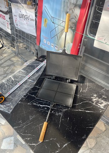 Emsan Ahşap Saplı Metal Tost Makinesi Taşhan Mega Teflon El Tost Makin