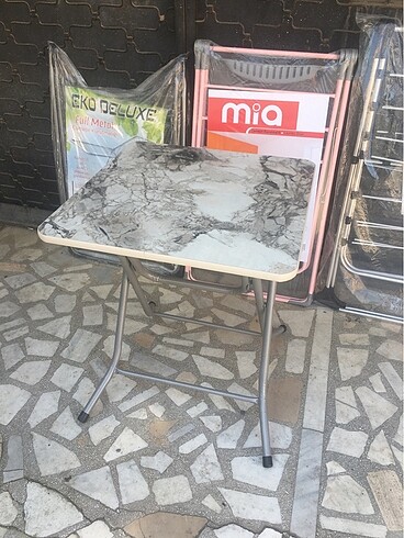 Katlanabilir Mutfak Balkon Masası Lüks Granit Mdf Masa