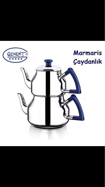  Beden lacivert Renk Özkent Marmaris Mini Sade Mavi Çaydanlık