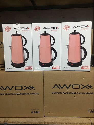 Awox Demplus Pembe Çelik Çay Makinesi Çelik Çaycı Çaymatik