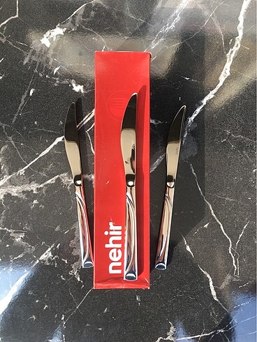 Beden gri Renk NEHİR Fiesta 6 Adet Kahvaltı Pasta Tatlı Bıçak Takımı