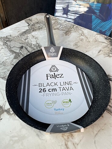 Beden FALEZ Black Line 26 cm Tava Alüminyum Döküm Granit Tava - Tek Ta