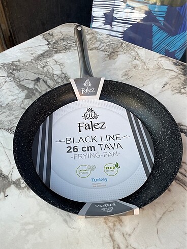 Beden siyah Renk FALEZ Black Line 26 cm Tava Alüminyum Döküm Granit Tava - Tek Ta