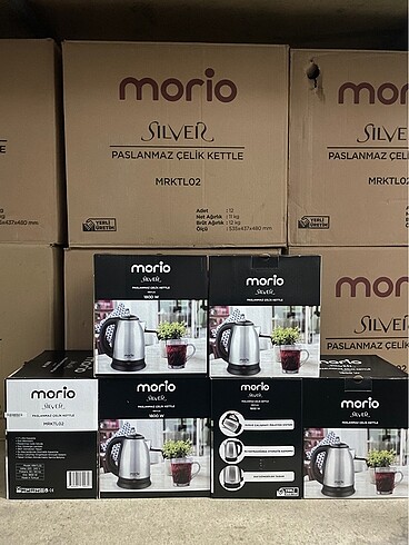 Morio Silver Paslanmaz Çelik Kettle 1700 ML Ketıl Su Isıtıcı