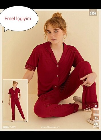 xxl Beden çeşitli Renk Önden düğmeli pijama takımı 