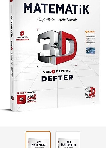 3D ayt matematik video destekli defter