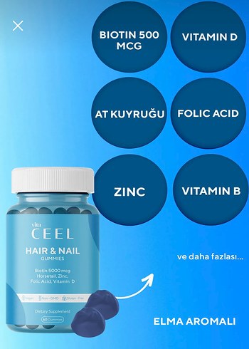  Beden Vita CEEL Saç ve Tırnak Takviyesi 60 Gummies