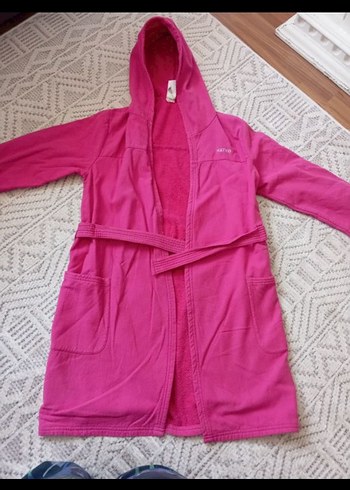 Decathlon Kız Çocuk Pembe Kapüşonlu Bornoz