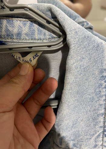 xxl Beden mavi Renk Kadın Mavi Bol Kesim Denim Ceket