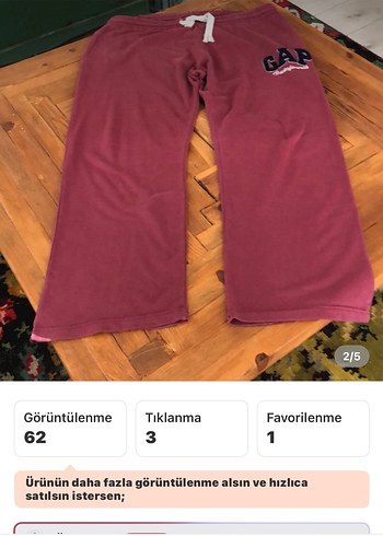 Gap Bordo GAP Erkek Bol Kesim Eşofman Altı