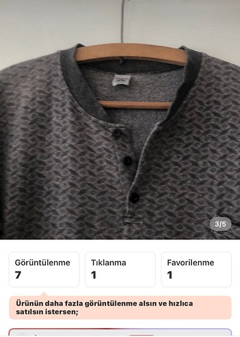 Gri Erkek Uzun Kollu pijama üst - Görsel 3