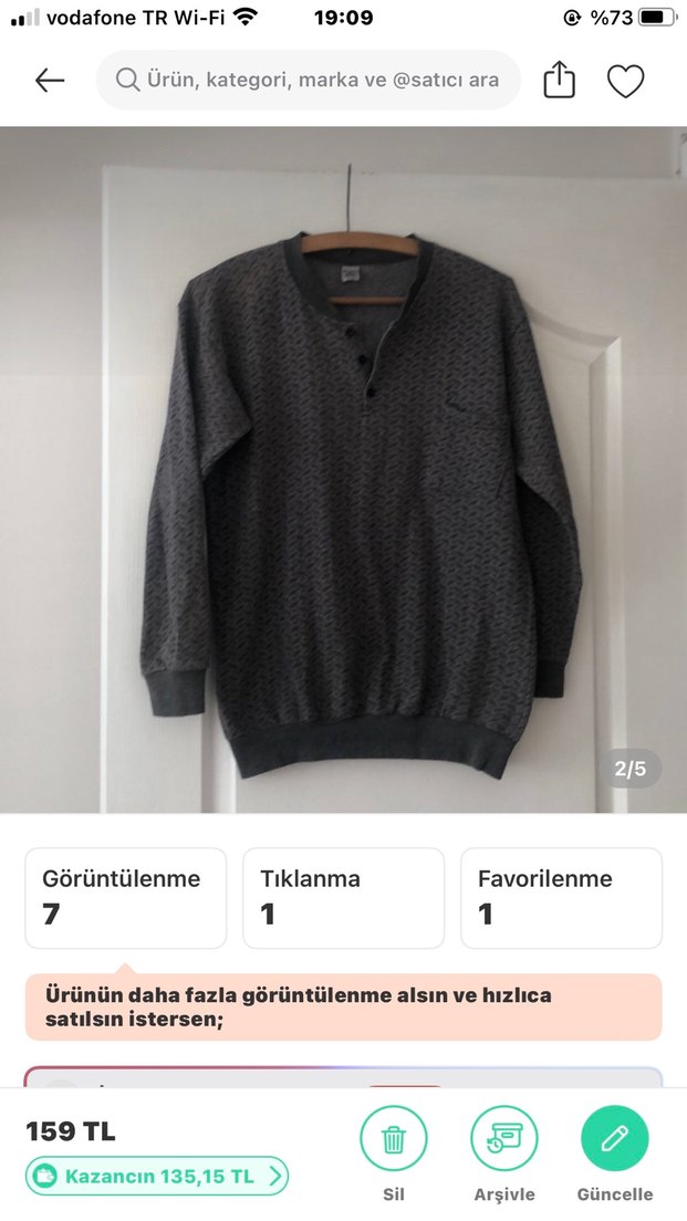 Gri Erkek Uzun Kollu pijama üst - Görsel 2