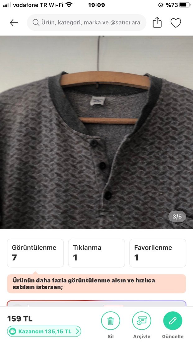 Gri Erkek Uzun Kollu pijama üst - Görsel 3