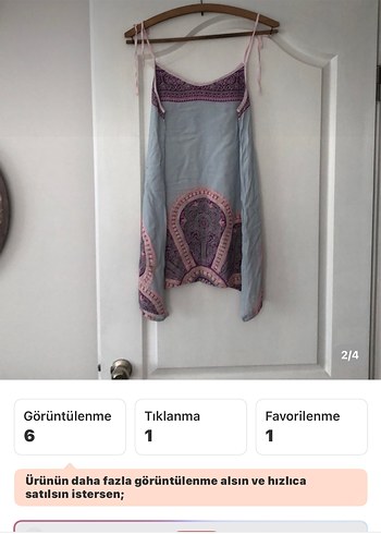 Bohem Mini %100 pamuk plaj&günlük Elbisesi Tie-Dye - Görsel 2