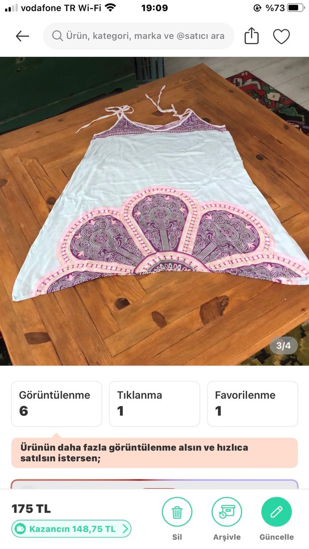 Bohem Mini %100 pamuk plaj&günlük Elbisesi Tie-Dye - Görsel 3