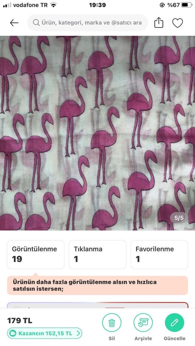 Yeni Pembe Bohem Flamingo Desenli pareo&şal - Görsel 5